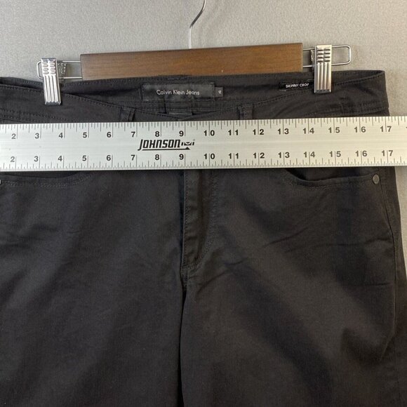 Calvin Klein Jeans Skinny Crop Pants Women's Size 12 Black Cotton Blend New NT - Picture 5 of 13